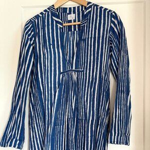Talula de La Lune Striped Blue and White Tunic Dress, size small